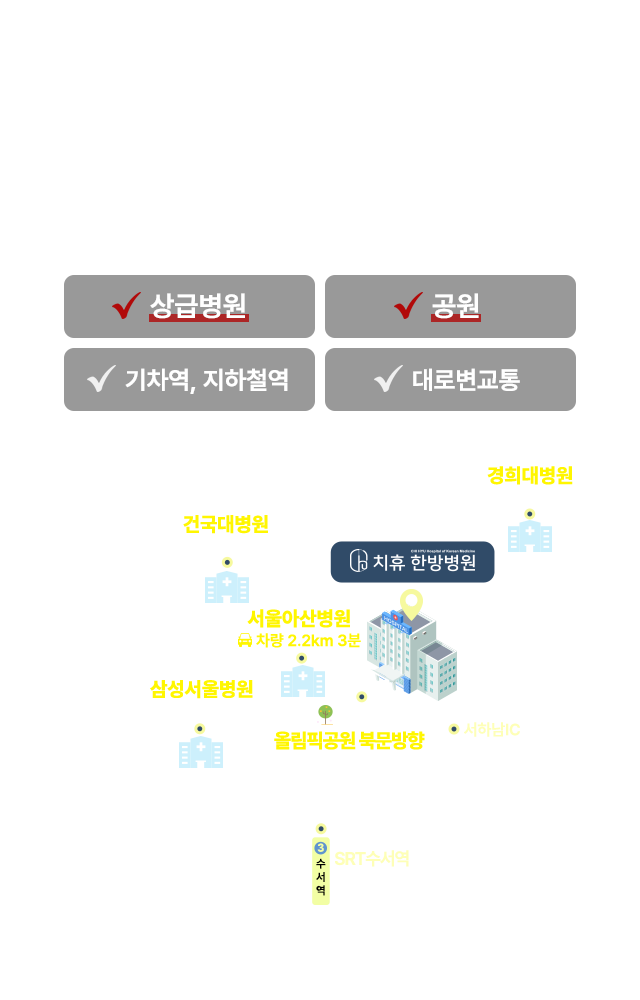 교통/차량/역/상급병원 강동송파점의 장점인 접근성!
